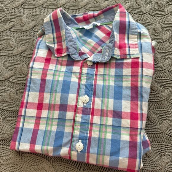 Jacadi Other - Jacadi Plaid Kids Button Down Shirt - Blue, Pink, Green ~ 7/8
